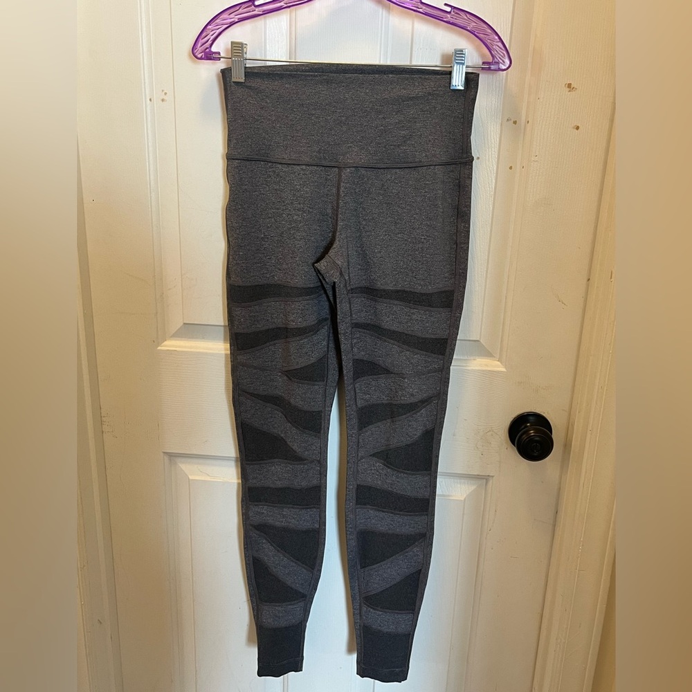 🍋 LIKE NEW Lululemon Wunder Under Tech Mesh Pant 28" - Heathered Black - Sz 8